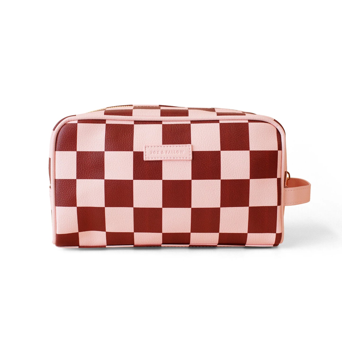 Cherry Check Washbag - Fox & Fallow