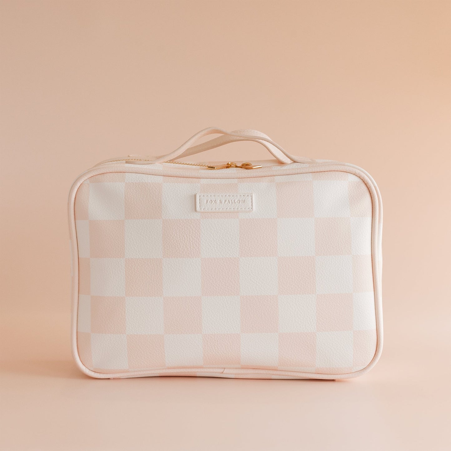 Salmon Check Cosmetic Bag - Fox & Fallow