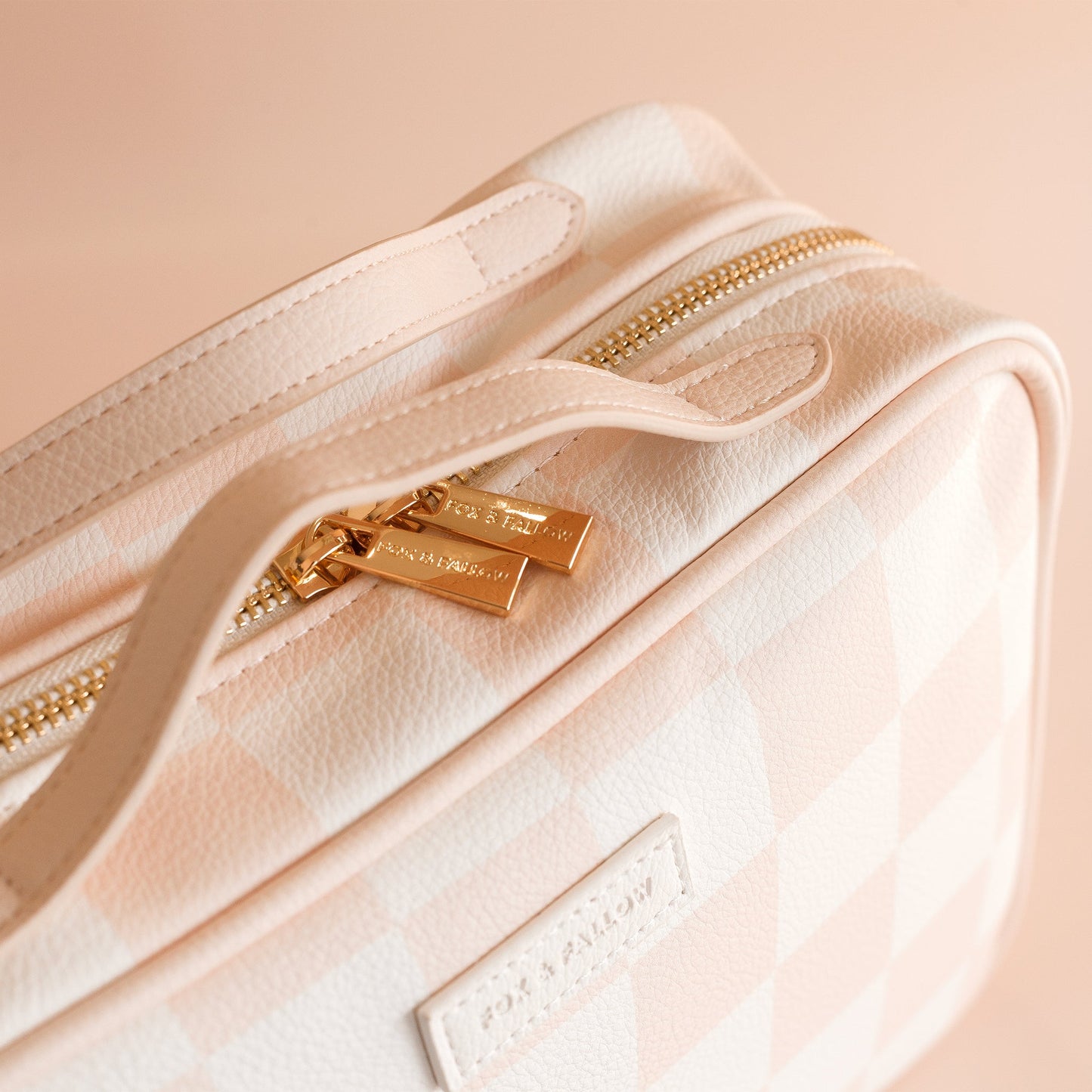 Salmon Check Cosmetic Bag - Fox & Fallow
