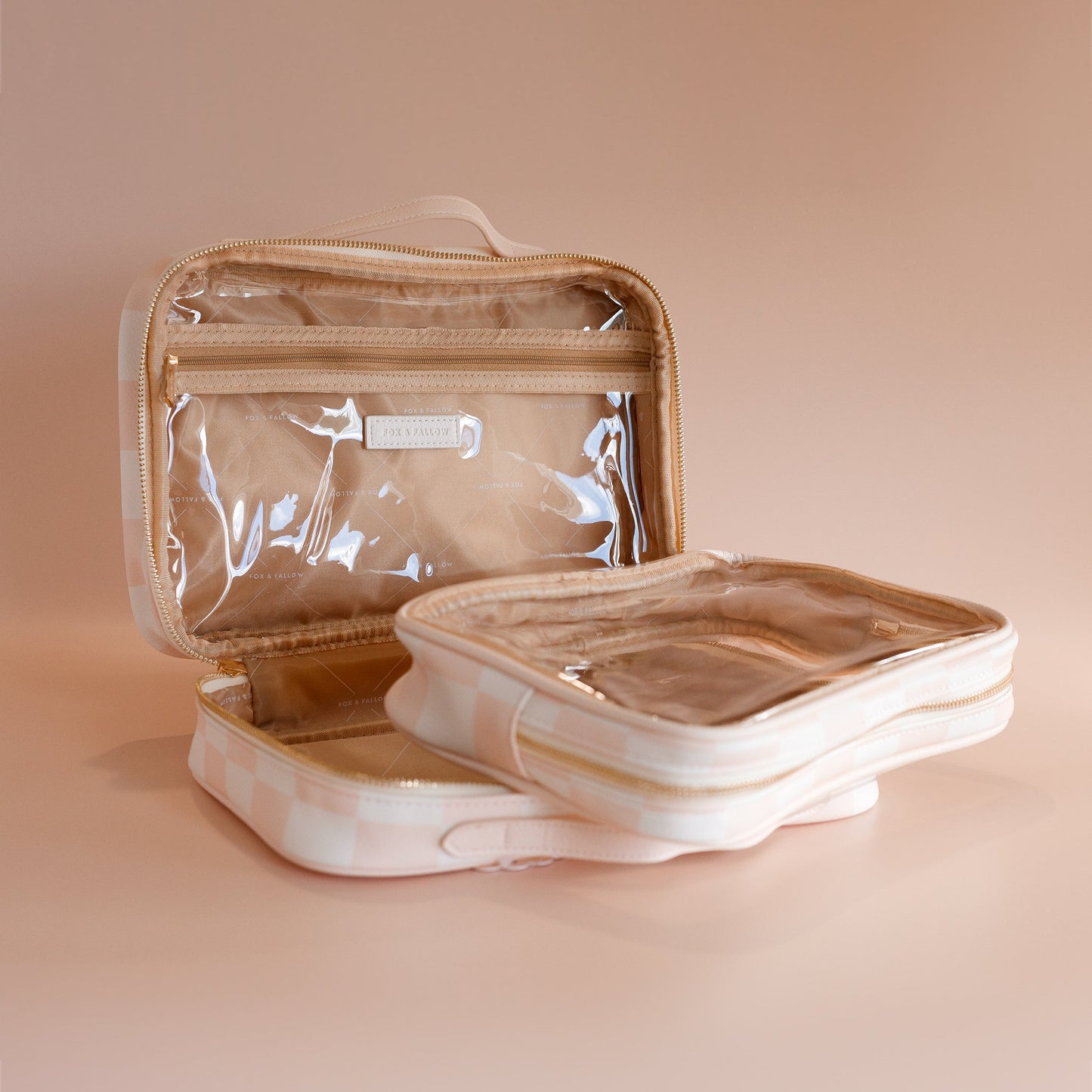 Salmon Check Cosmetic Bag - Fox & Fallow