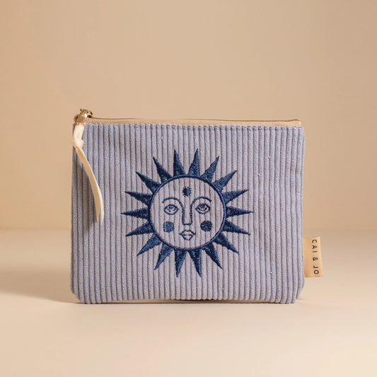 Corduroy Pouch in Seafoam Blue