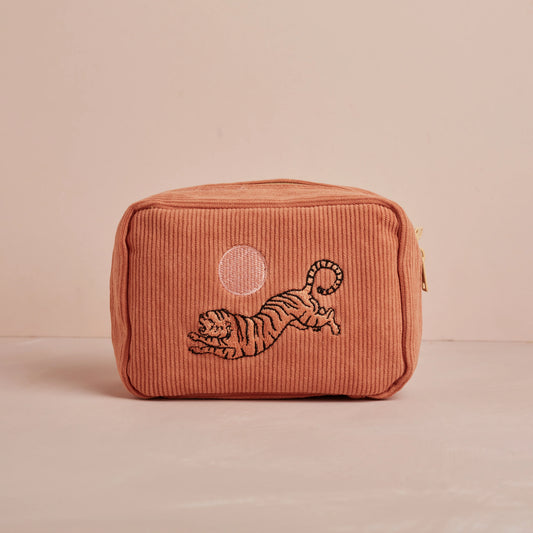 Corduroy Make up Bag in Dusty Pink