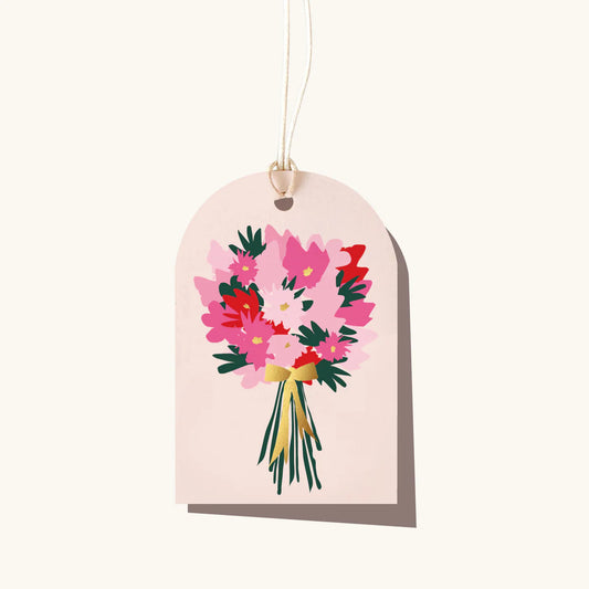 Flower Bunch Pink gift tag