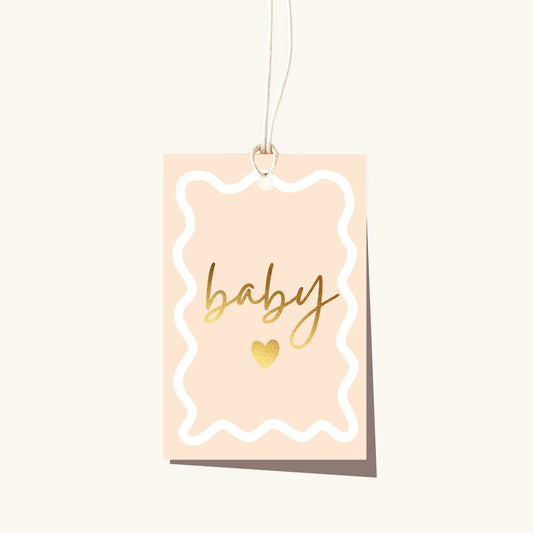 Baby wavy sand gift tag