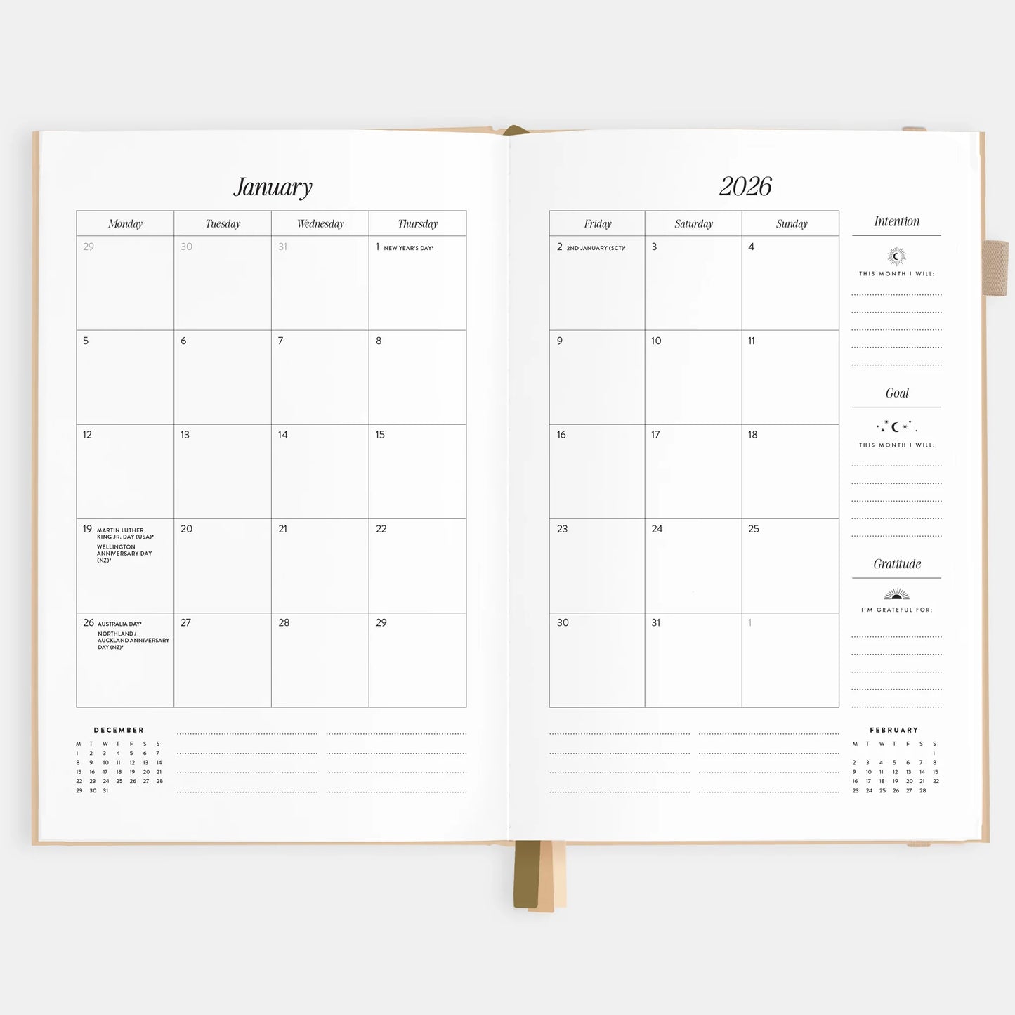 2026 A5 Horizontal Planner, Taupe - Fox & Fallow
