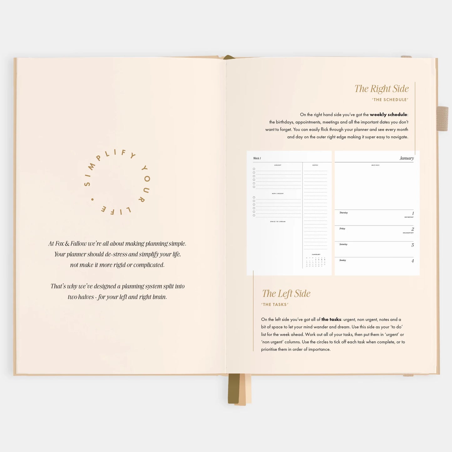 2026 A5 Horizontal Planner, Taupe - Fox & Fallow