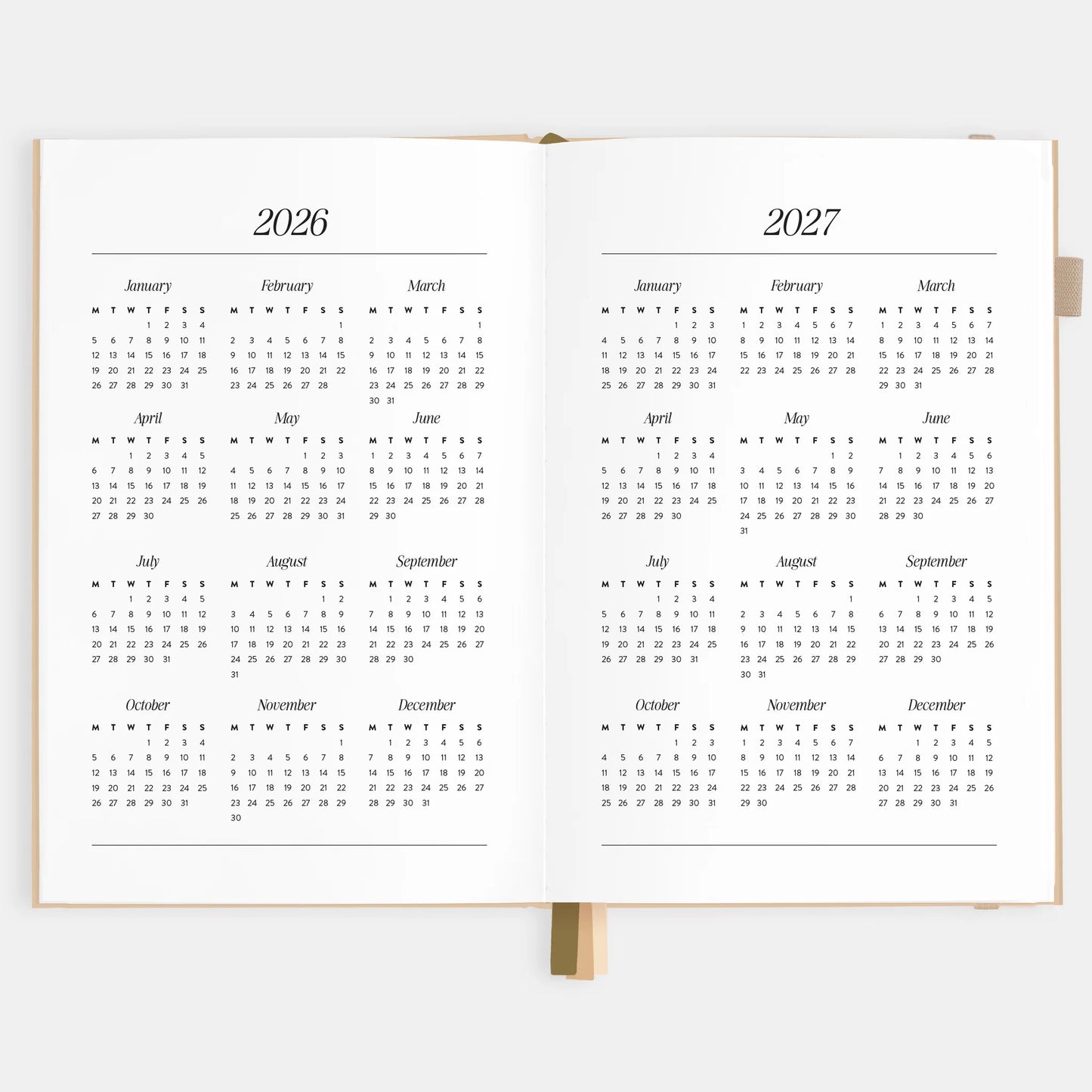 2026 A5 Horizontal Planner, Taupe - Fox & Fallow