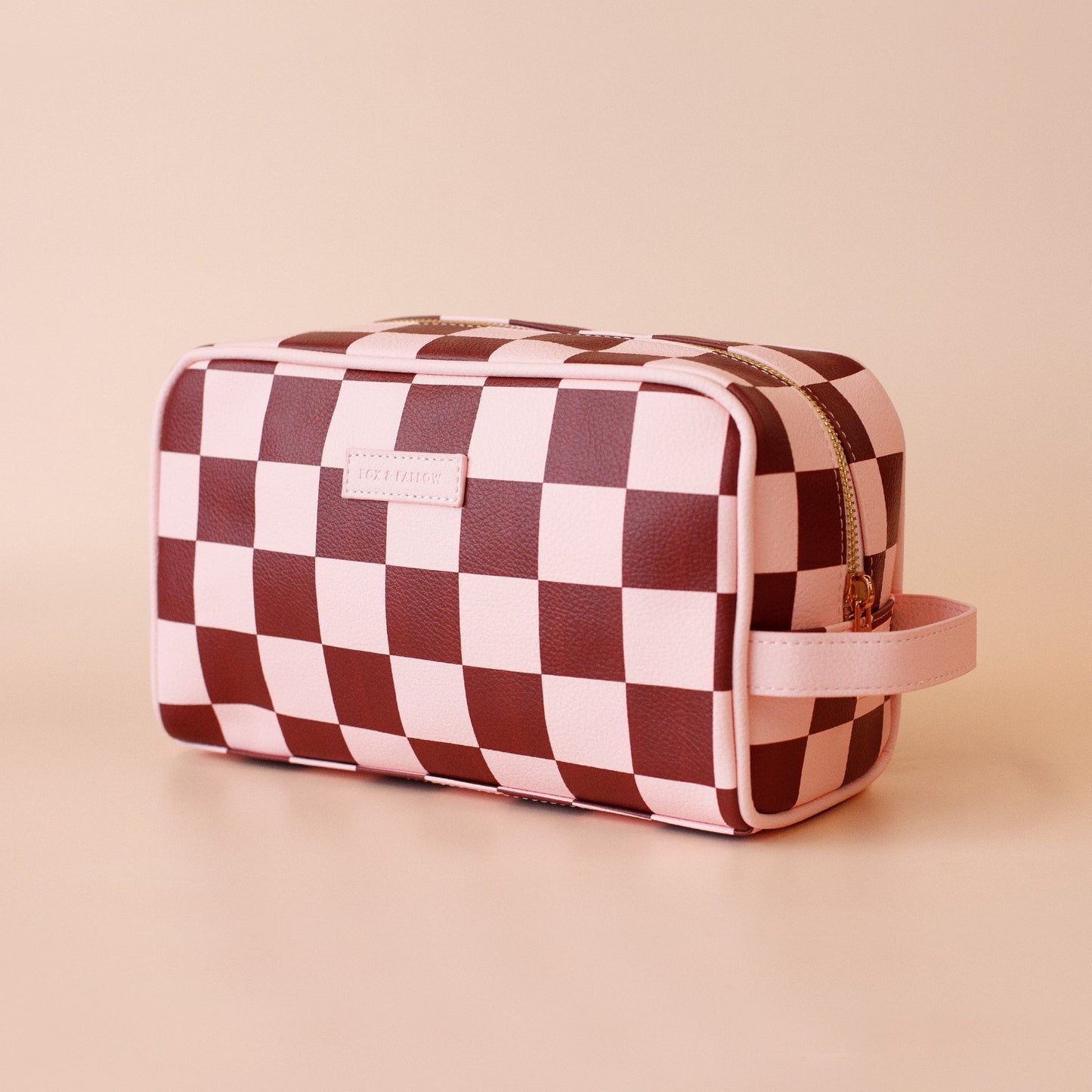 Cherry Check Washbag - Fox & Fallow