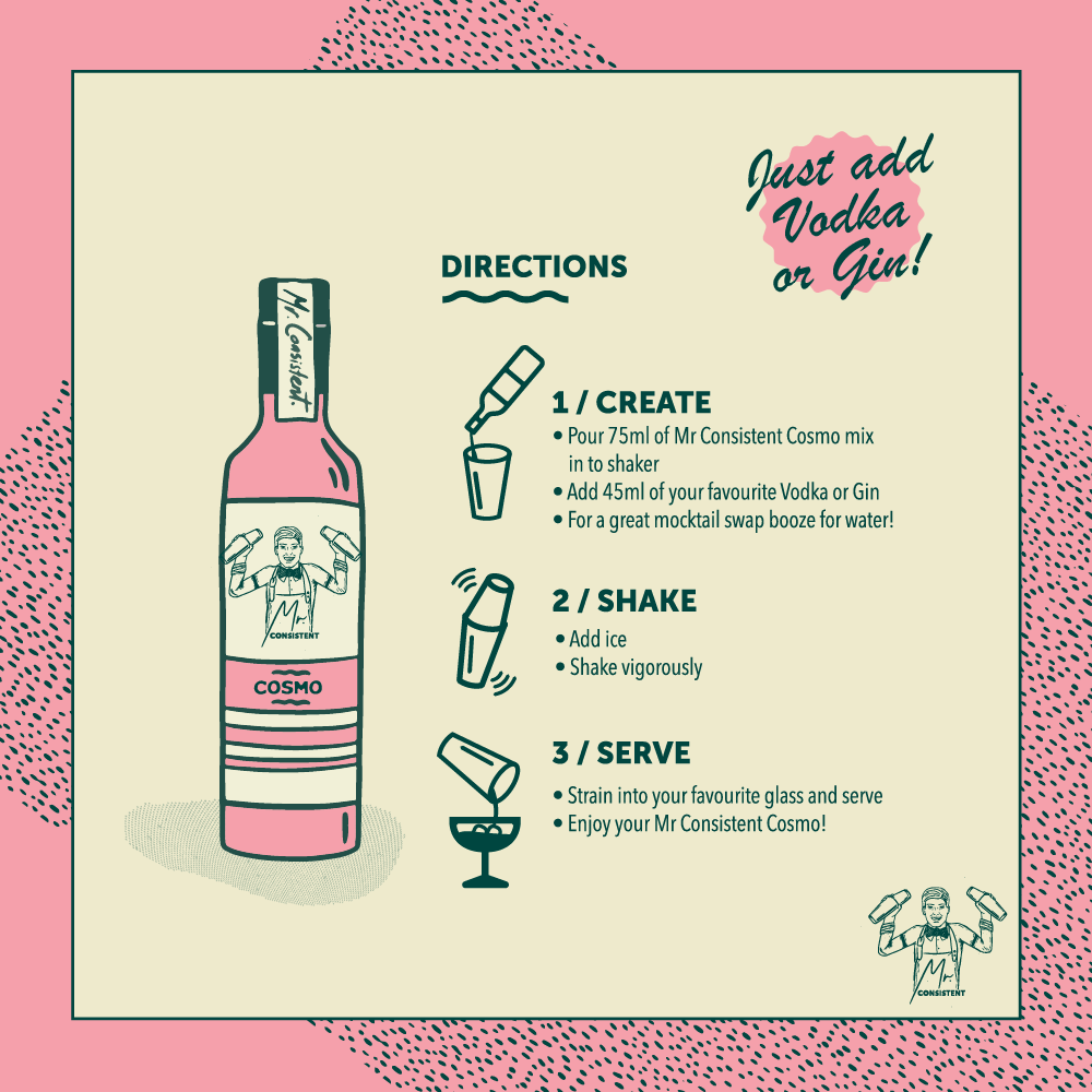Mr. Consistent, Cosmo Cocktail Mixer, 750ml (10 serves)
