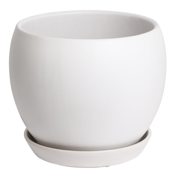 Round ceramic pot & saucer (215mm pot size)